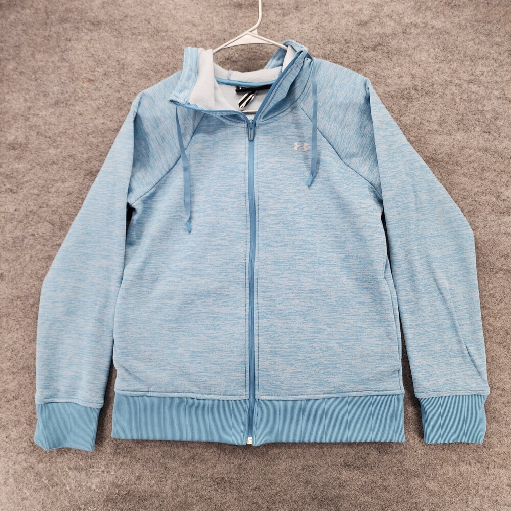 Under Armour Hoodie Womens Small Loose Coldgear Full Zip Blue